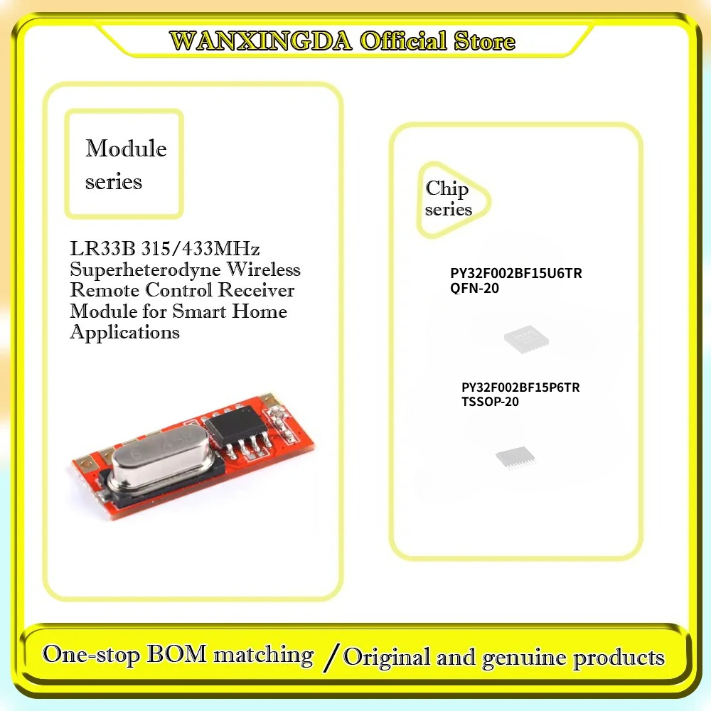 PY32F002BF15P6TR LR33B 315/433 - 433Mhz Receiver Module incelemesi ve fiyatı